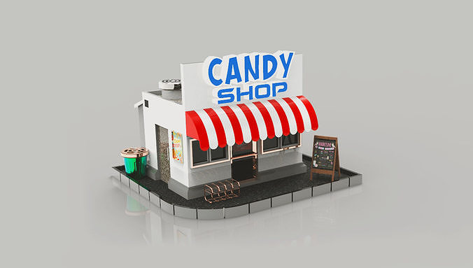 Candy Shop 3D Model 3D print model