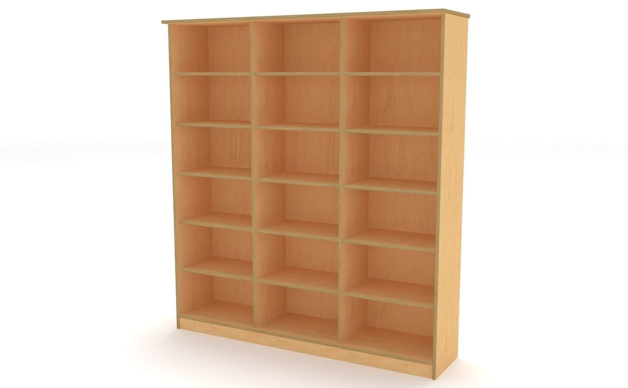 lowpoly bookshelf 3 plywood Low-poly 3D model_6