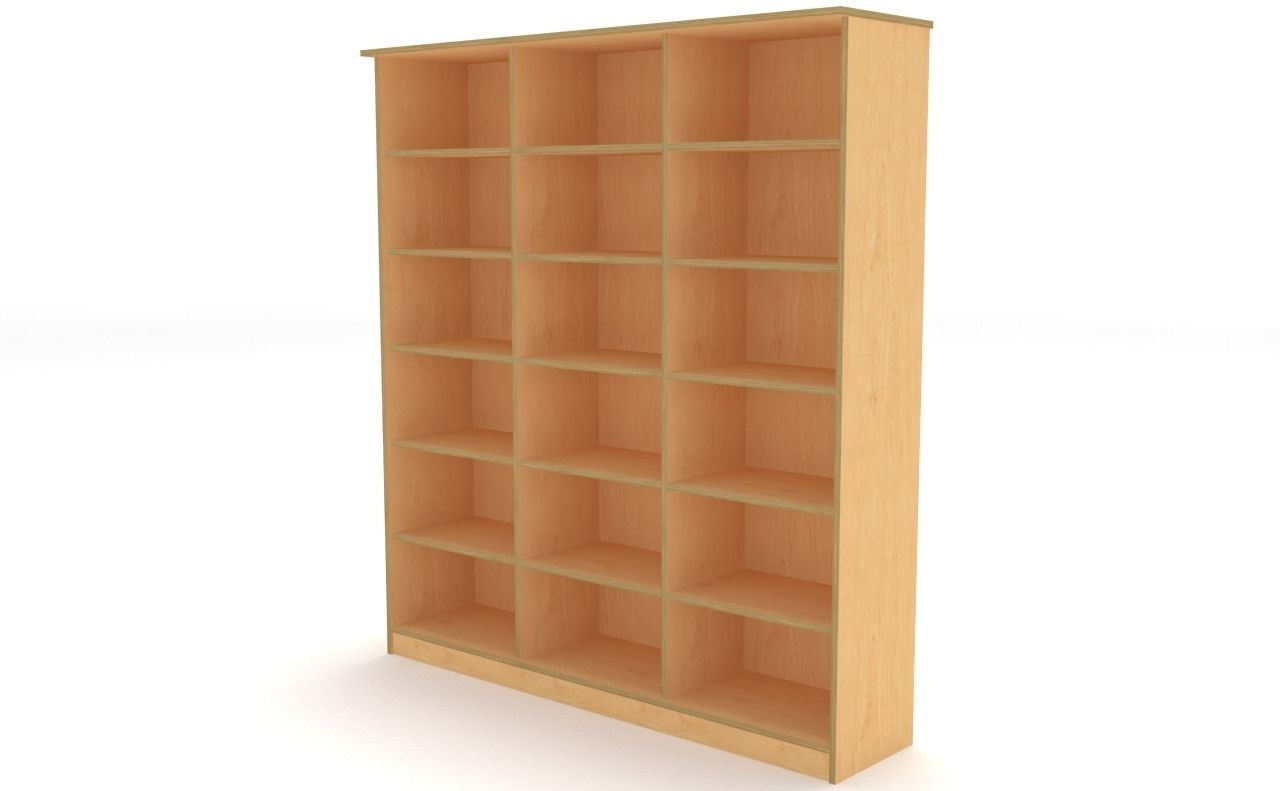 lowpoly bookshelf 3 plywood Low-poly 3D model_7