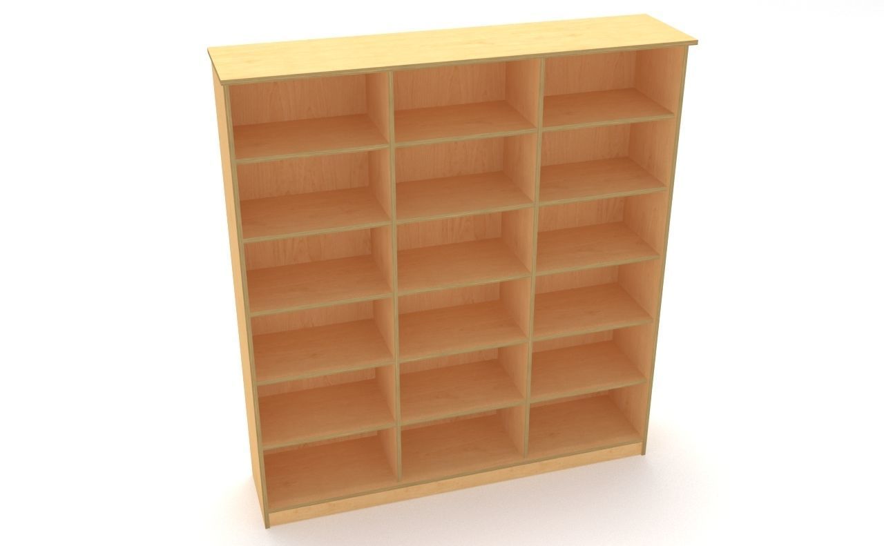 lowpoly bookshelf 3 plywood Low-poly 3D model_9