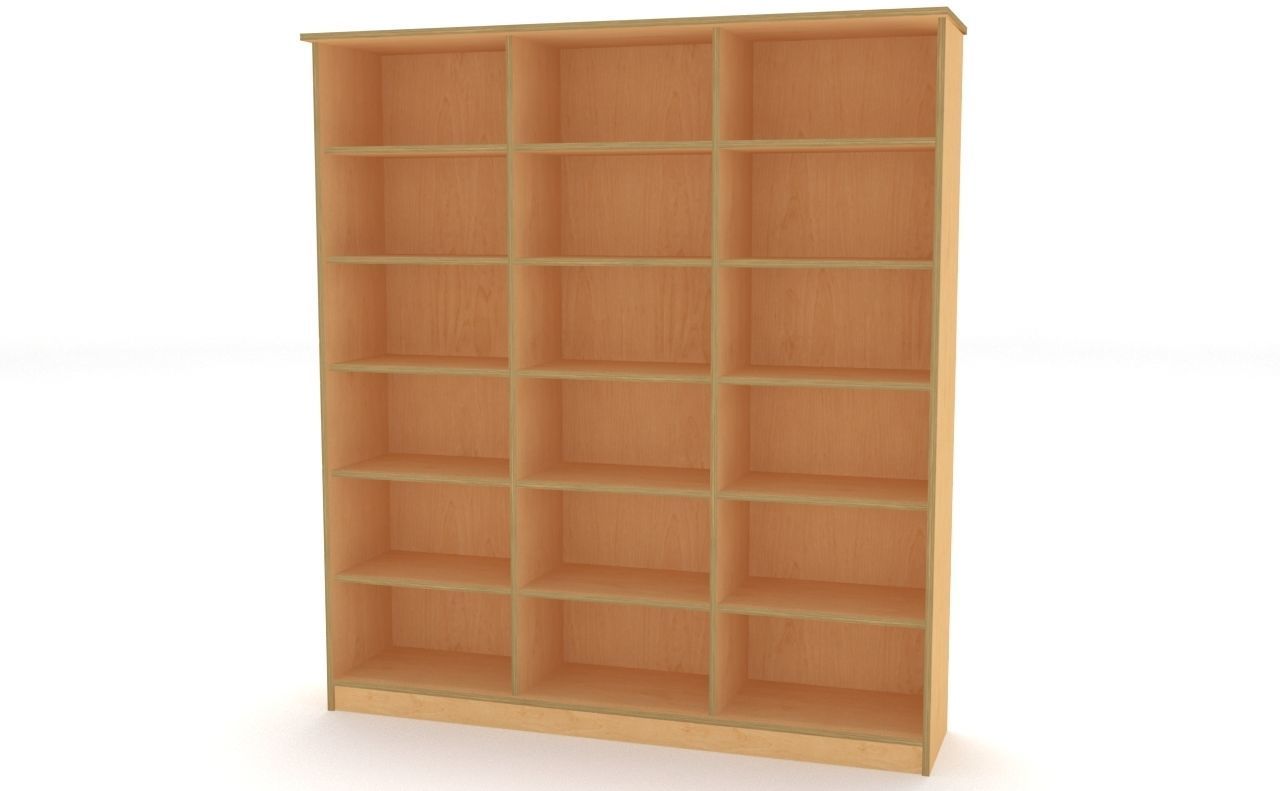 lowpoly bookshelf 3 plywood Low-poly 3D model_5
