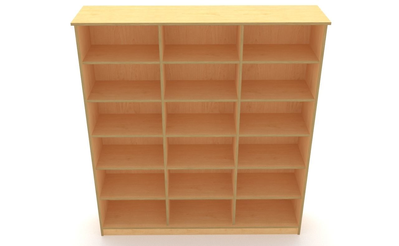 lowpoly bookshelf 3 plywood Low-poly 3D model_10