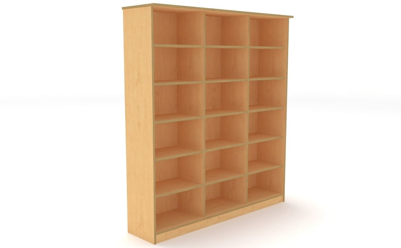 lowpoly bookshelf 3 plywood Low-poly 3D model_3
