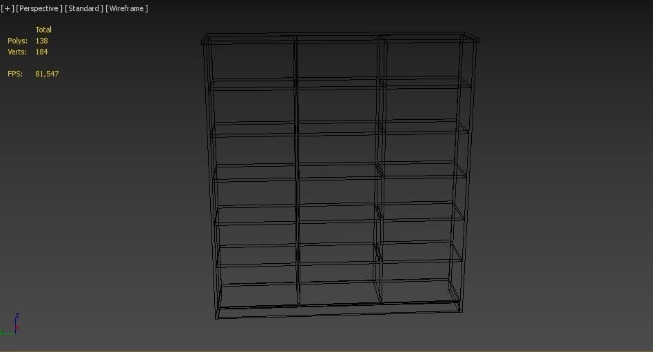 lowpoly bookshelf 3 plywood Low-poly 3D model_19