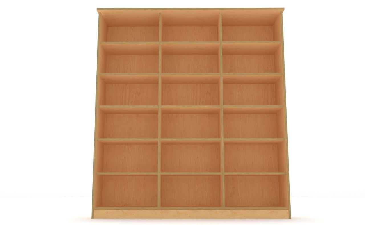 lowpoly bookshelf 3 plywood Low-poly 3D model_16