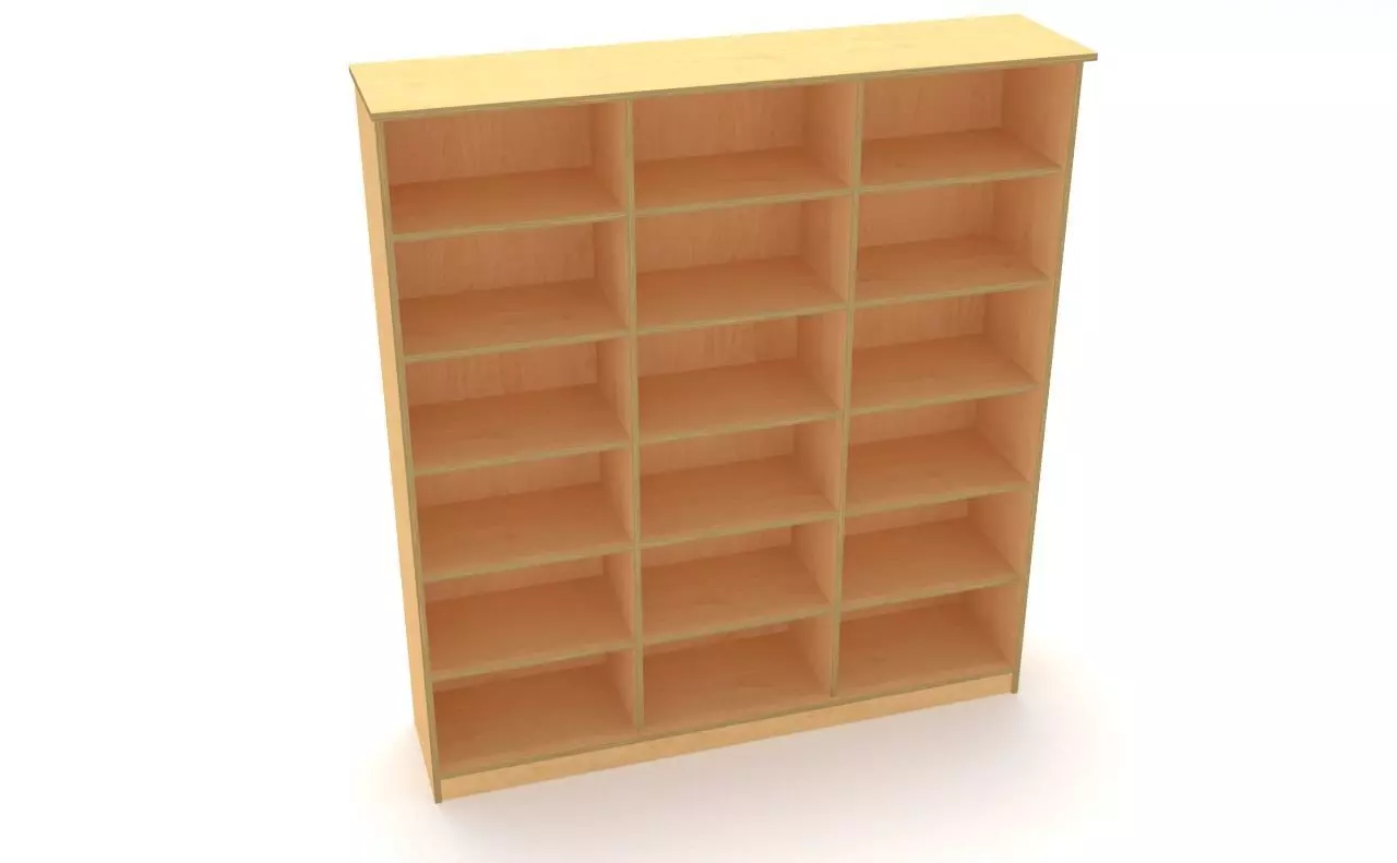 lowpoly bookshelf 3 plywood Low-poly 3D model_0