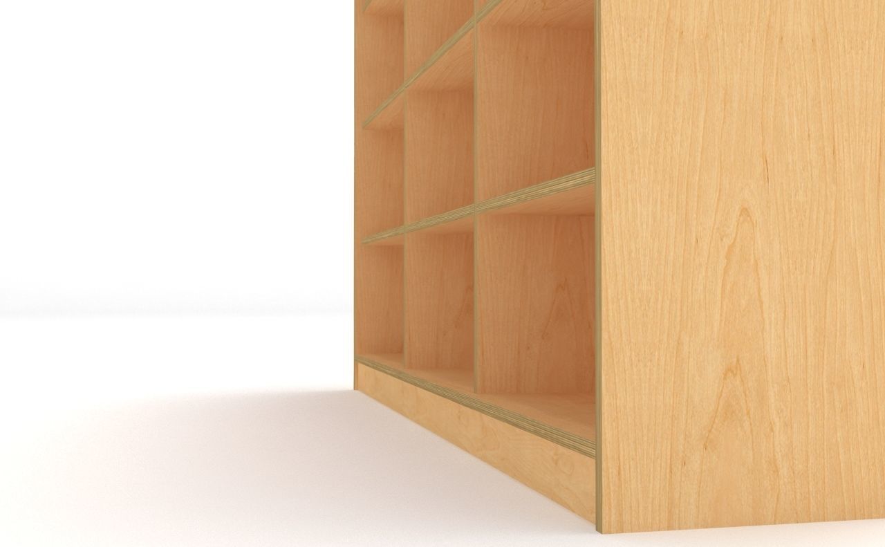 lowpoly bookshelf 3 plywood Low-poly 3D model_14