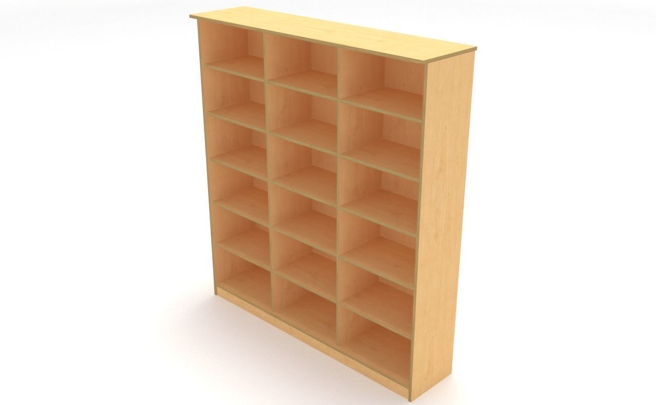 lowpoly bookshelf 3 plywood Low-poly 3D model_8