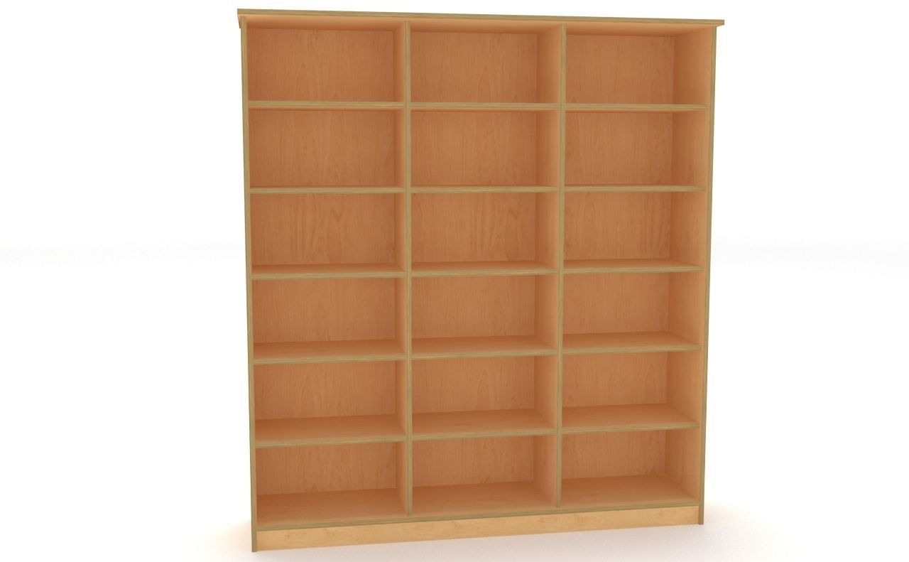 lowpoly bookshelf 3 plywood Low-poly 3D model_1