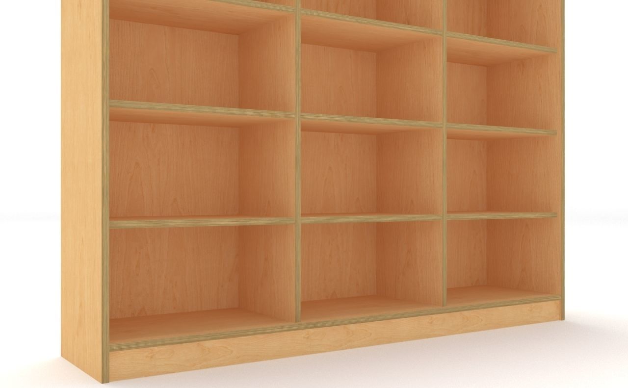 lowpoly bookshelf 3 plywood Low-poly 3D model_15