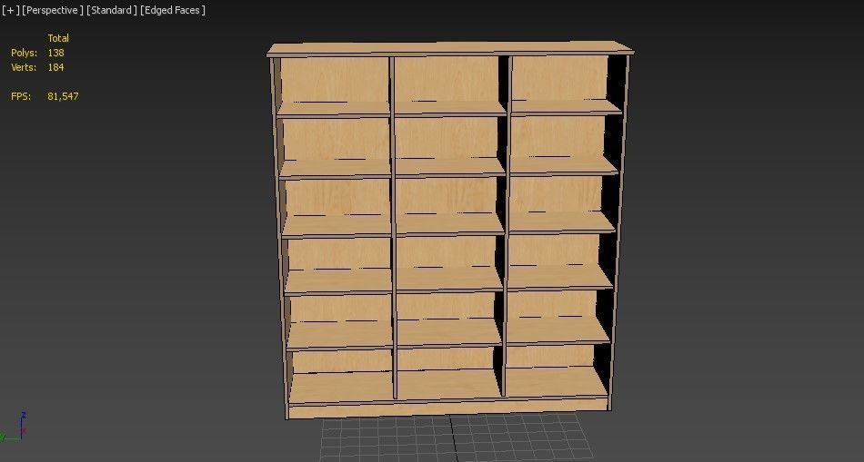 lowpoly bookshelf 3 plywood Low-poly 3D model_18
