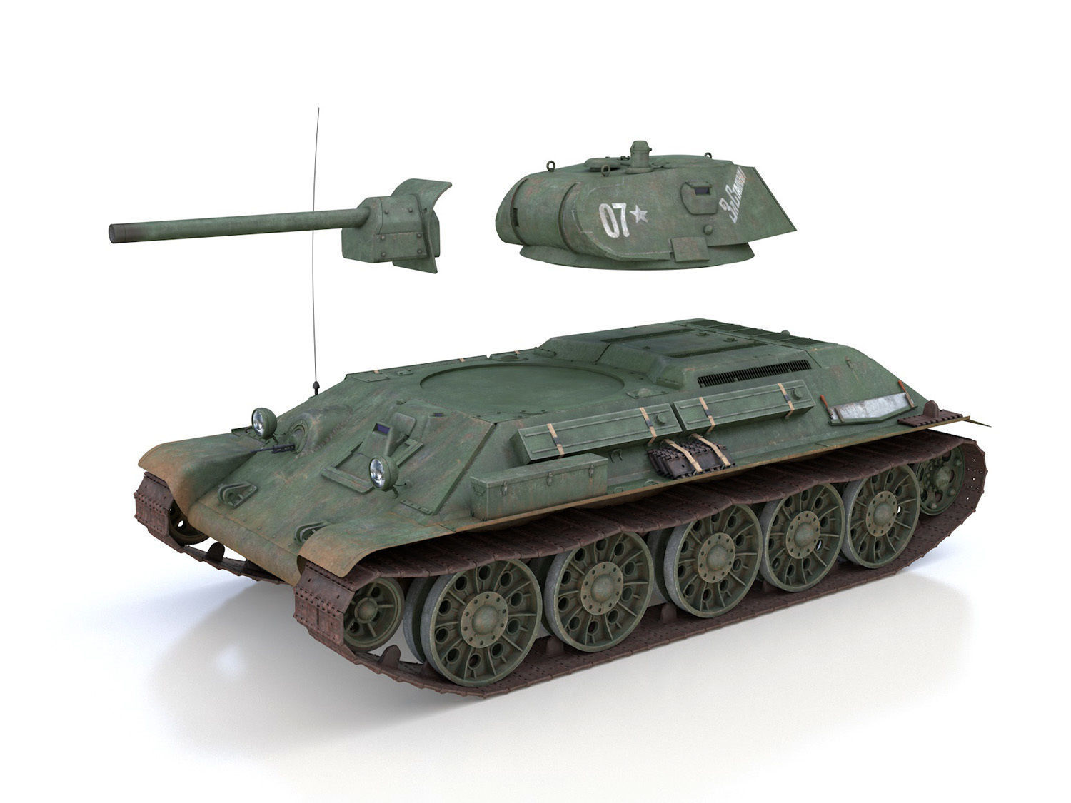 T-34-76 - Model 1941 -Soviet medium tank - 07 3D model_9
