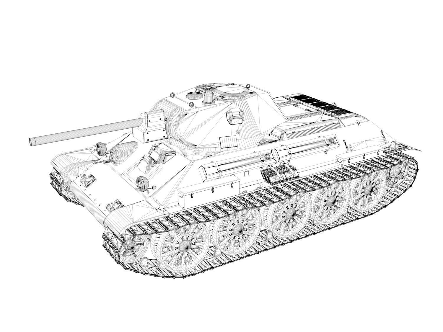 T-34-76 - Model 1941 -Soviet medium tank - 07 3D model_13