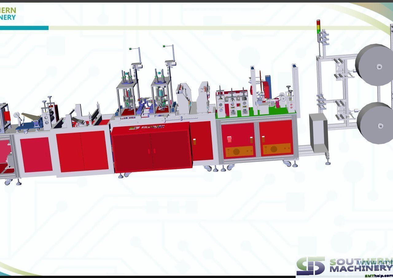 How KN95 mask automatic production line for fighting COVID-19 3D model_9