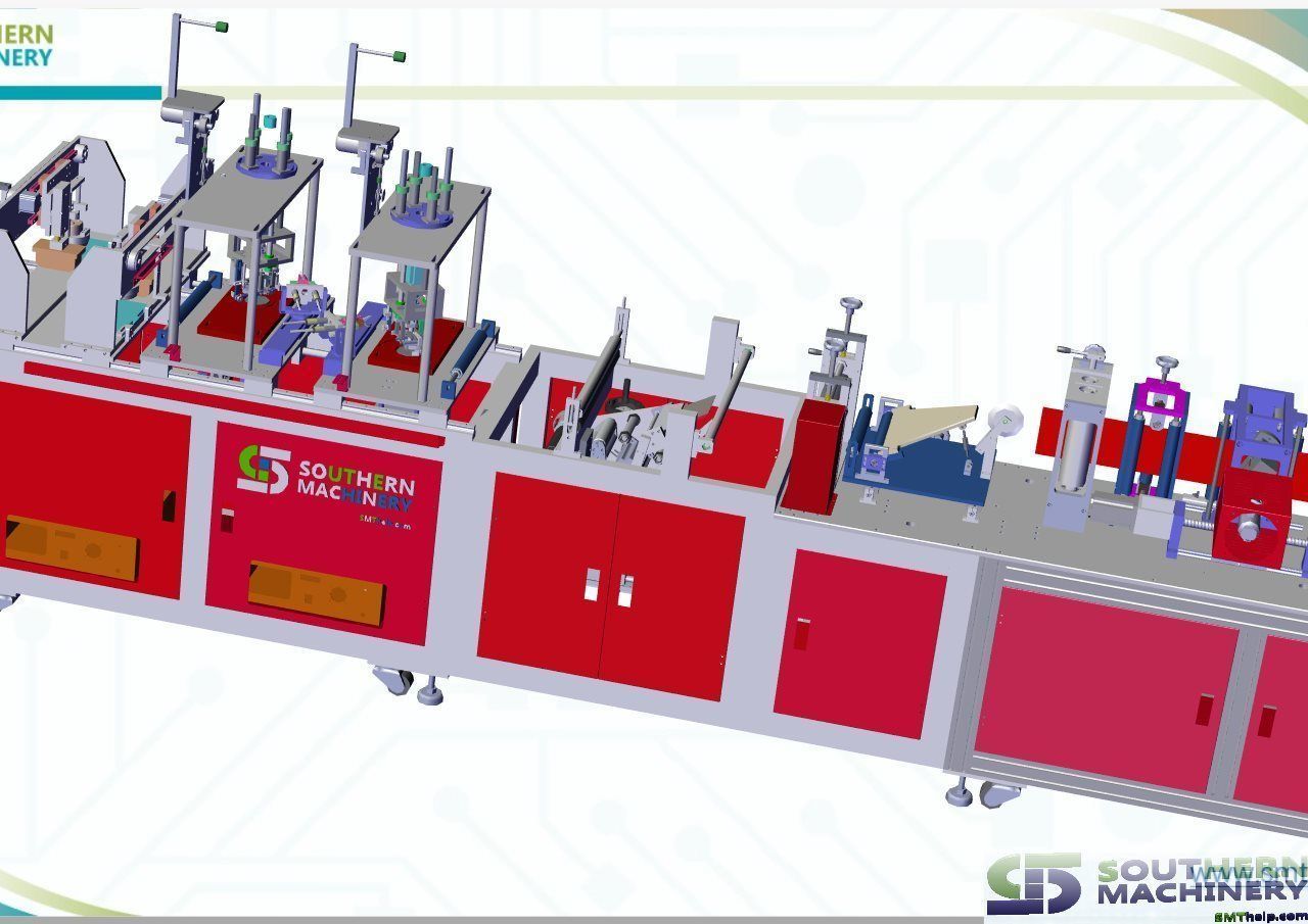How KN95 mask automatic production line for fighting COVID-19 3D model_11