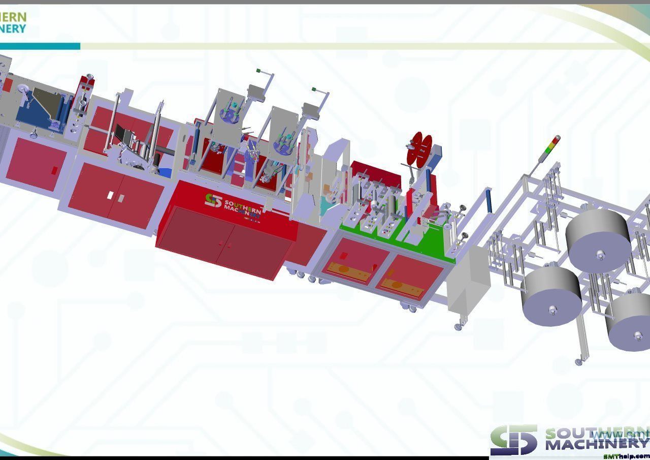 How KN95 mask automatic production line for fighting COVID-19 3D model_8