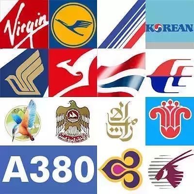 Airbus A380 COLLECTION 14 Commercial Airlines 3D model