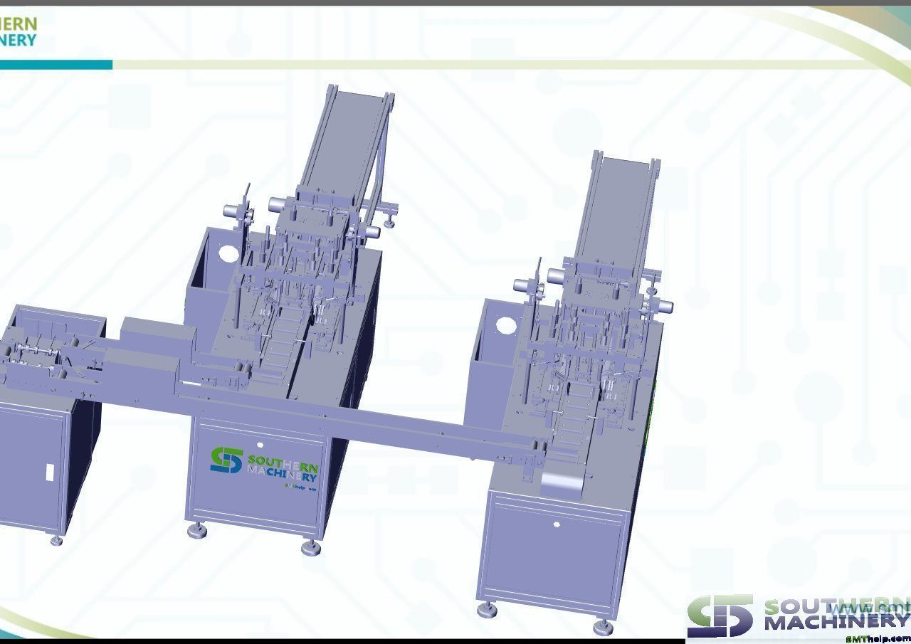 Flat Type Disposable Nonwoven Face Mask Machine 3D model_7