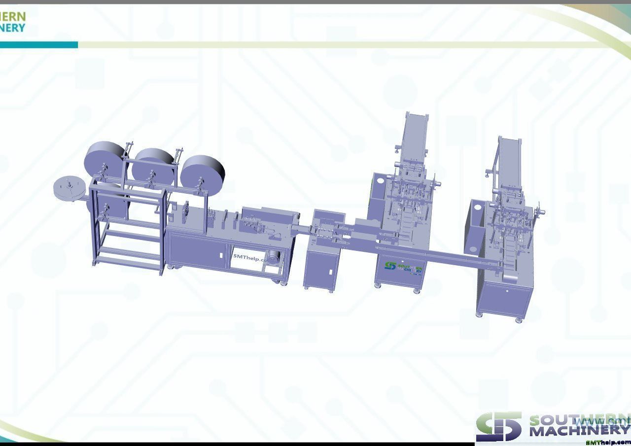Flat Type Disposable Nonwoven Face Mask Machine 3D model_5