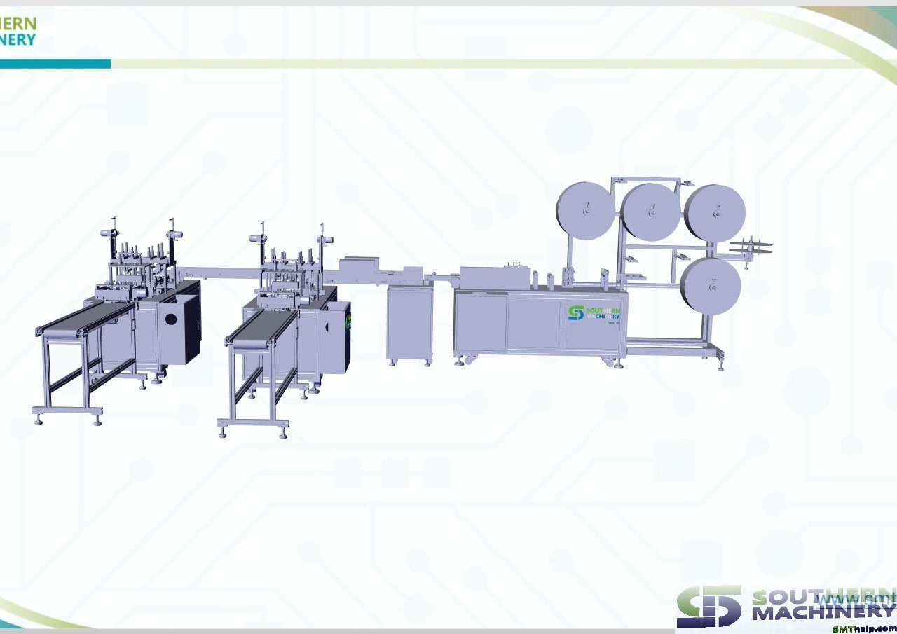 Flat Type Disposable Nonwoven Face Mask Machine 3D model_4