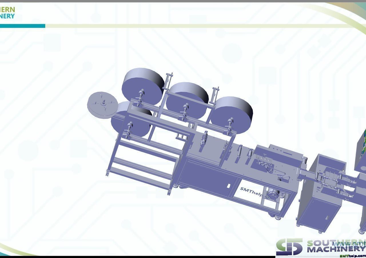 Flat Type Disposable Nonwoven Face Mask Machine 3D model_6