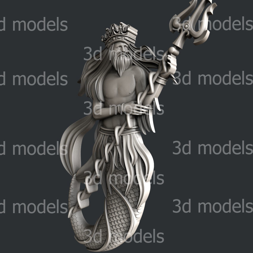 3d STL models for CNC router poseidon 3D model_2