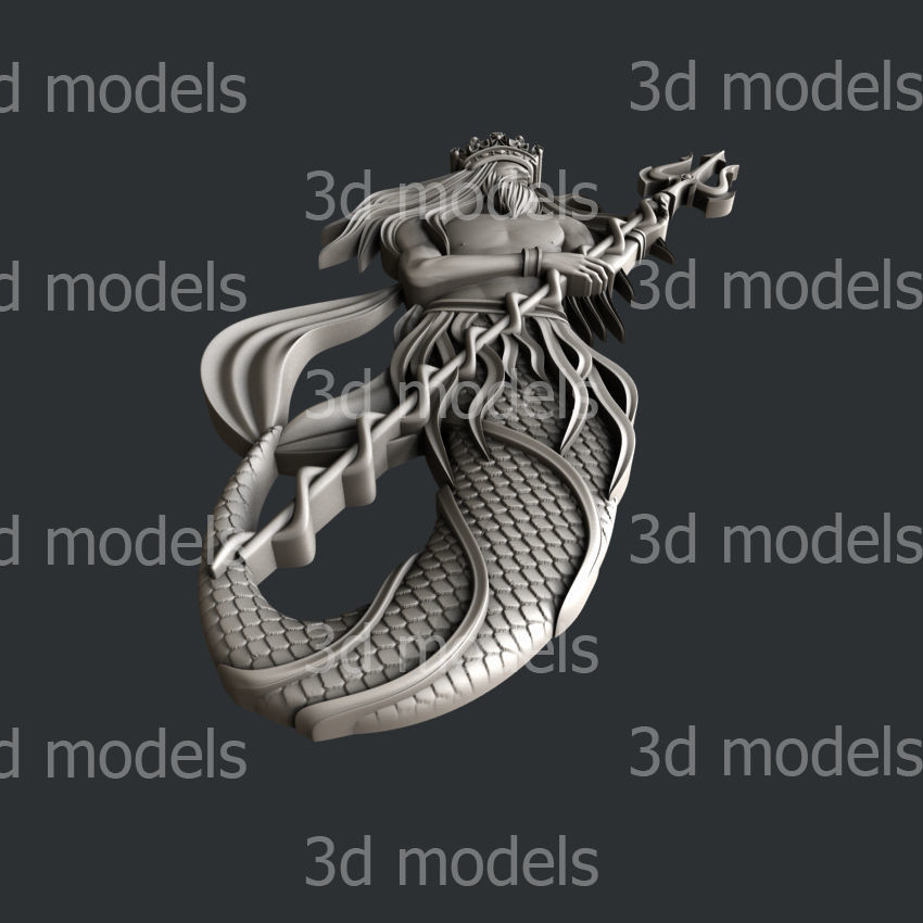 3d STL models for CNC router poseidon 3D model_3