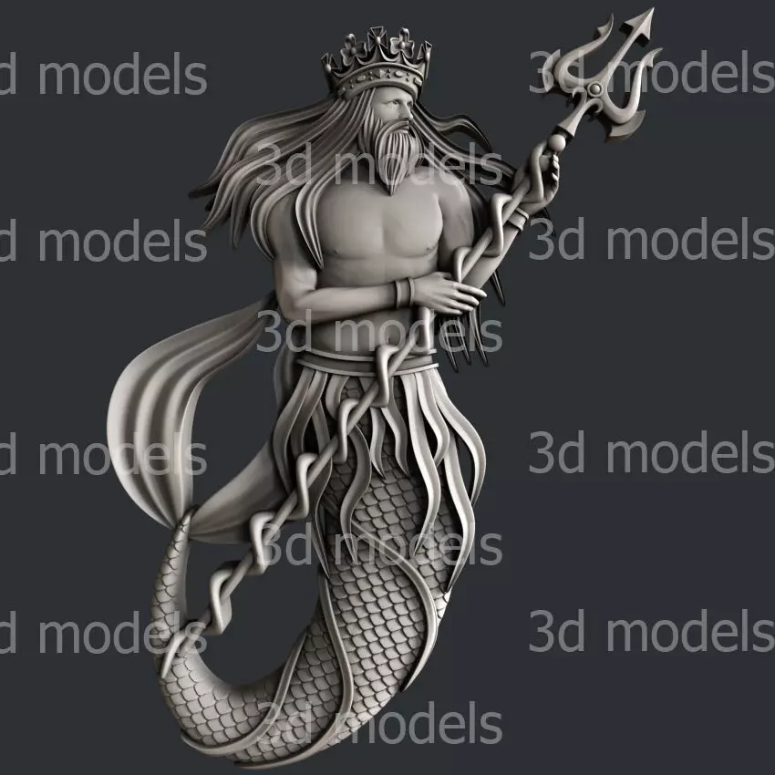 3d STL models for CNC router poseidon 3D model_0