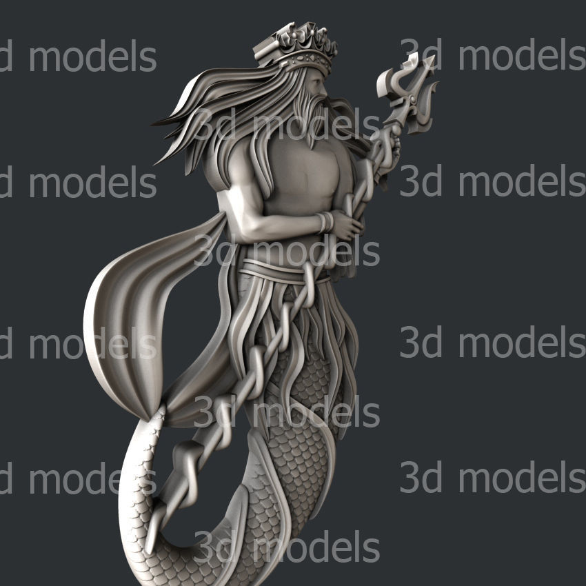 3d STL models for CNC router poseidon 3D model_1