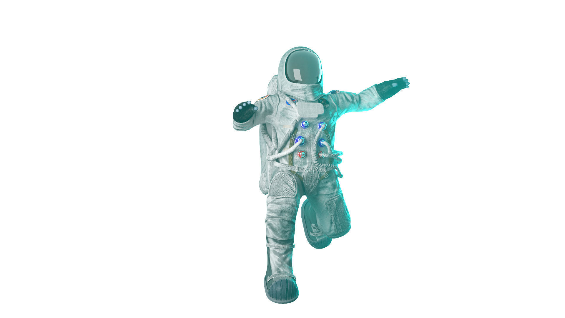 Astronaut 3D model rigged  Low-poly 3D model_4