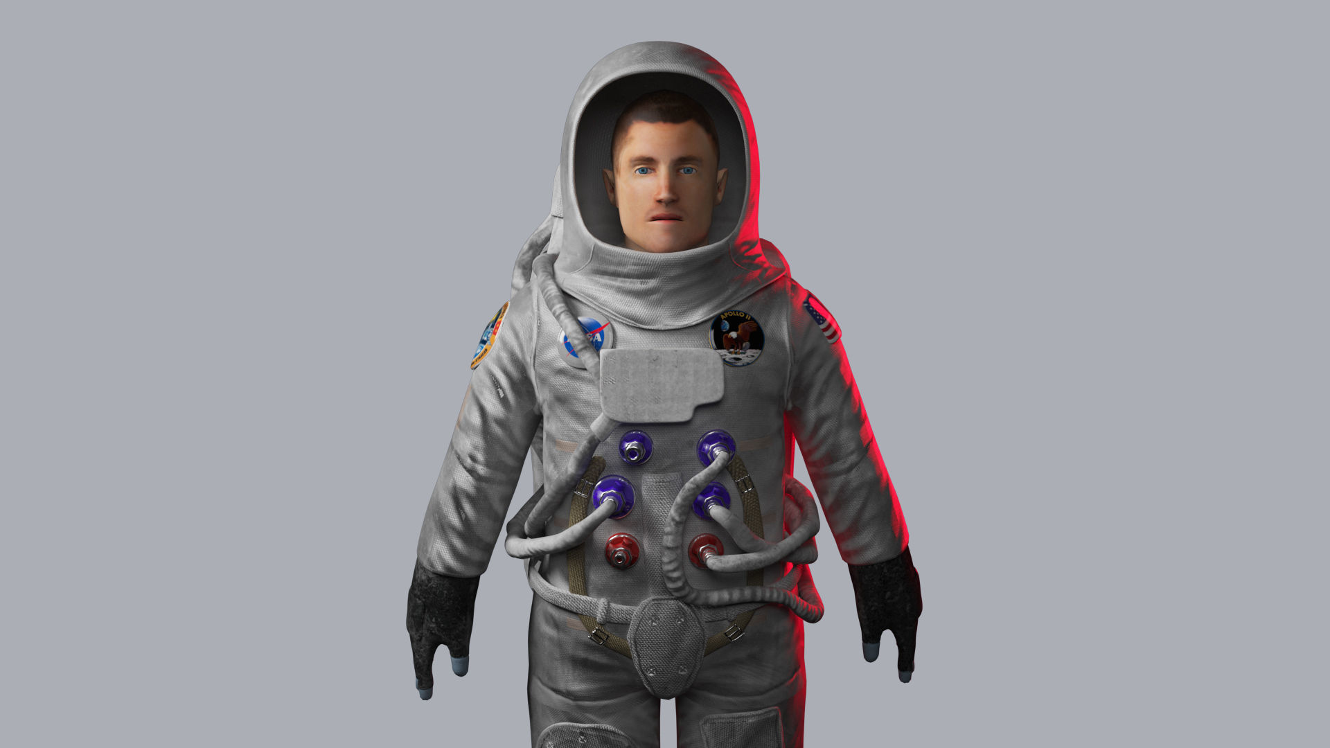 Astronaut 3D model rigged  Low-poly 3D model_5