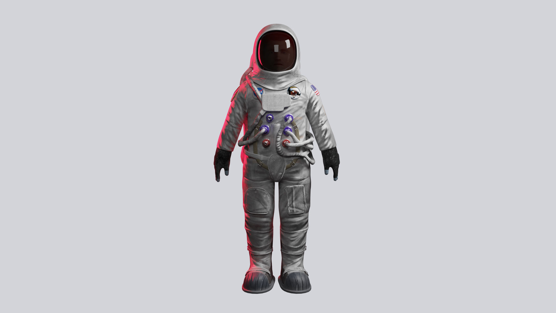 Astronaut 3D model rigged  Low-poly 3D model_2