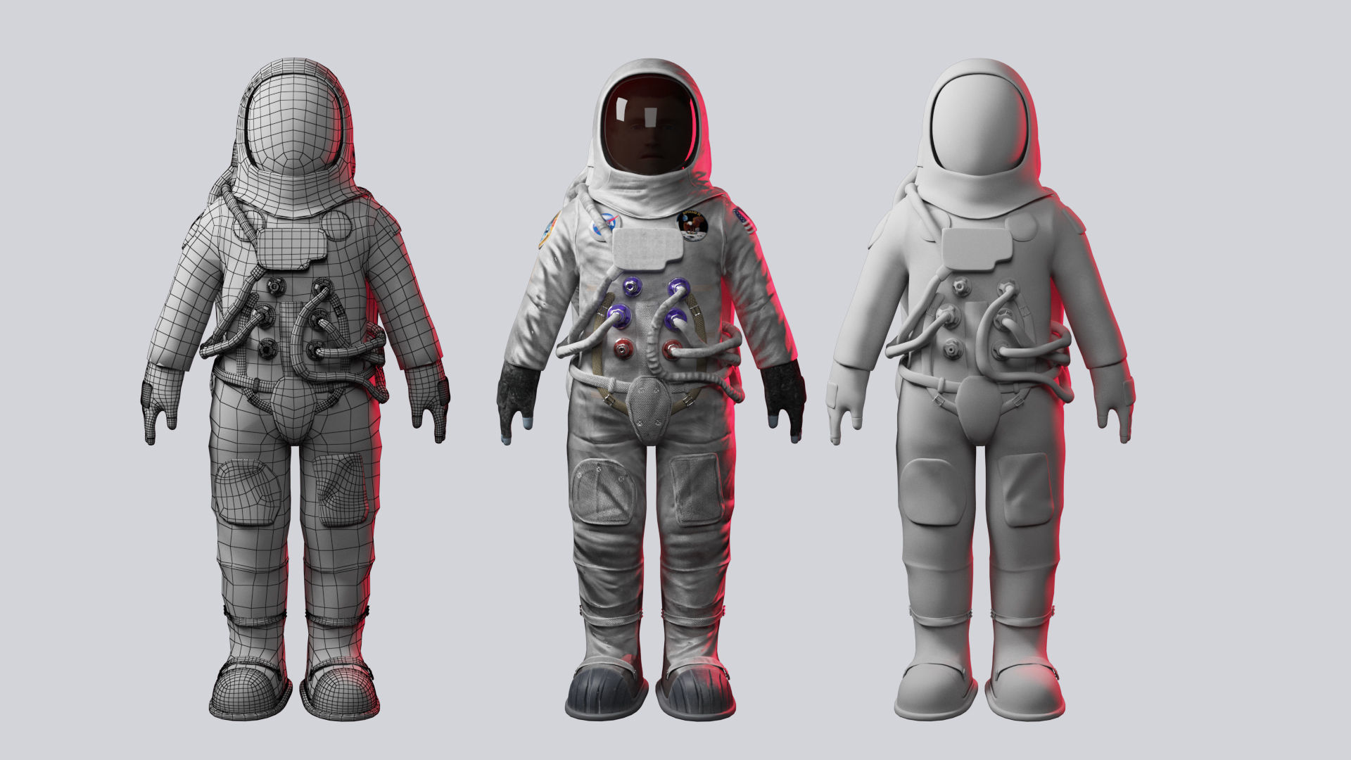 Astronaut 3D model rigged  Low-poly 3D model_16