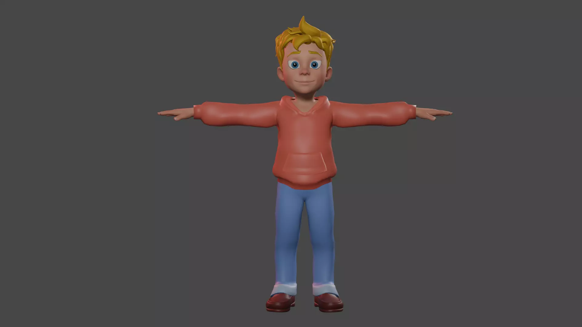 Character toon Boy  Full Rig  Ready For Animation 3D model_0