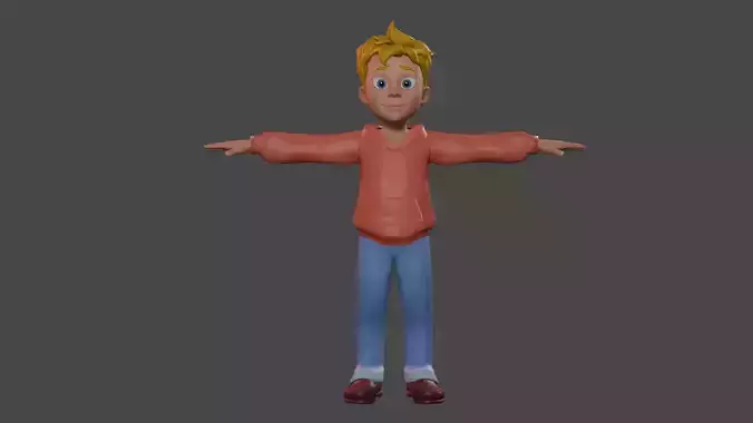 Character toon Boy  Full Rig  Ready For Animation 3D model