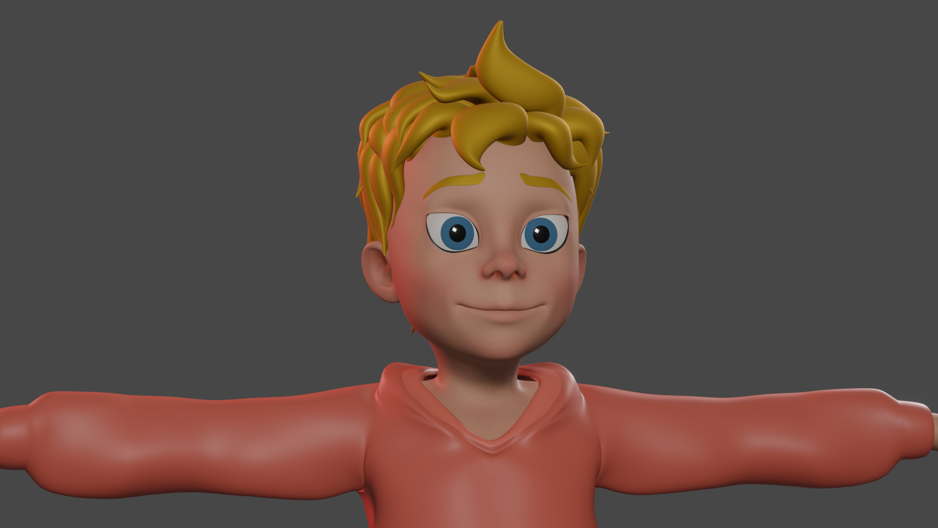 Character toon Boy  Full Rig  Ready For Animation 3D model_3