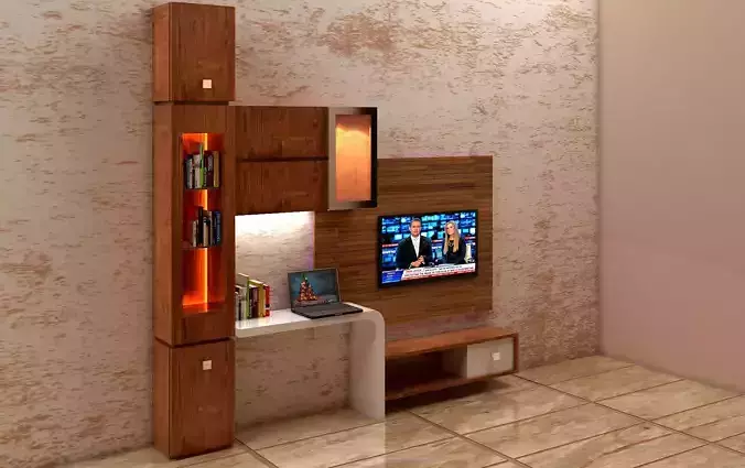 LCD CABINET WITH BOOK SHELF