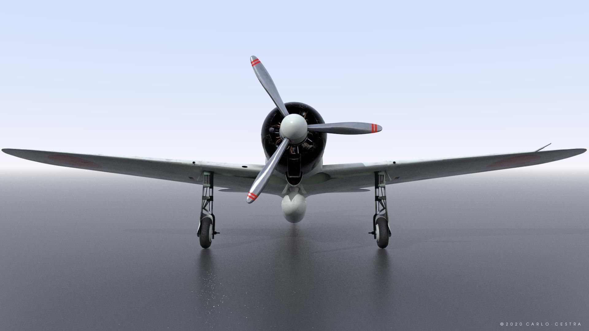 A6M2 Type0 Model11 Serial 3-112 - Rigged Low-poly 3D model_13