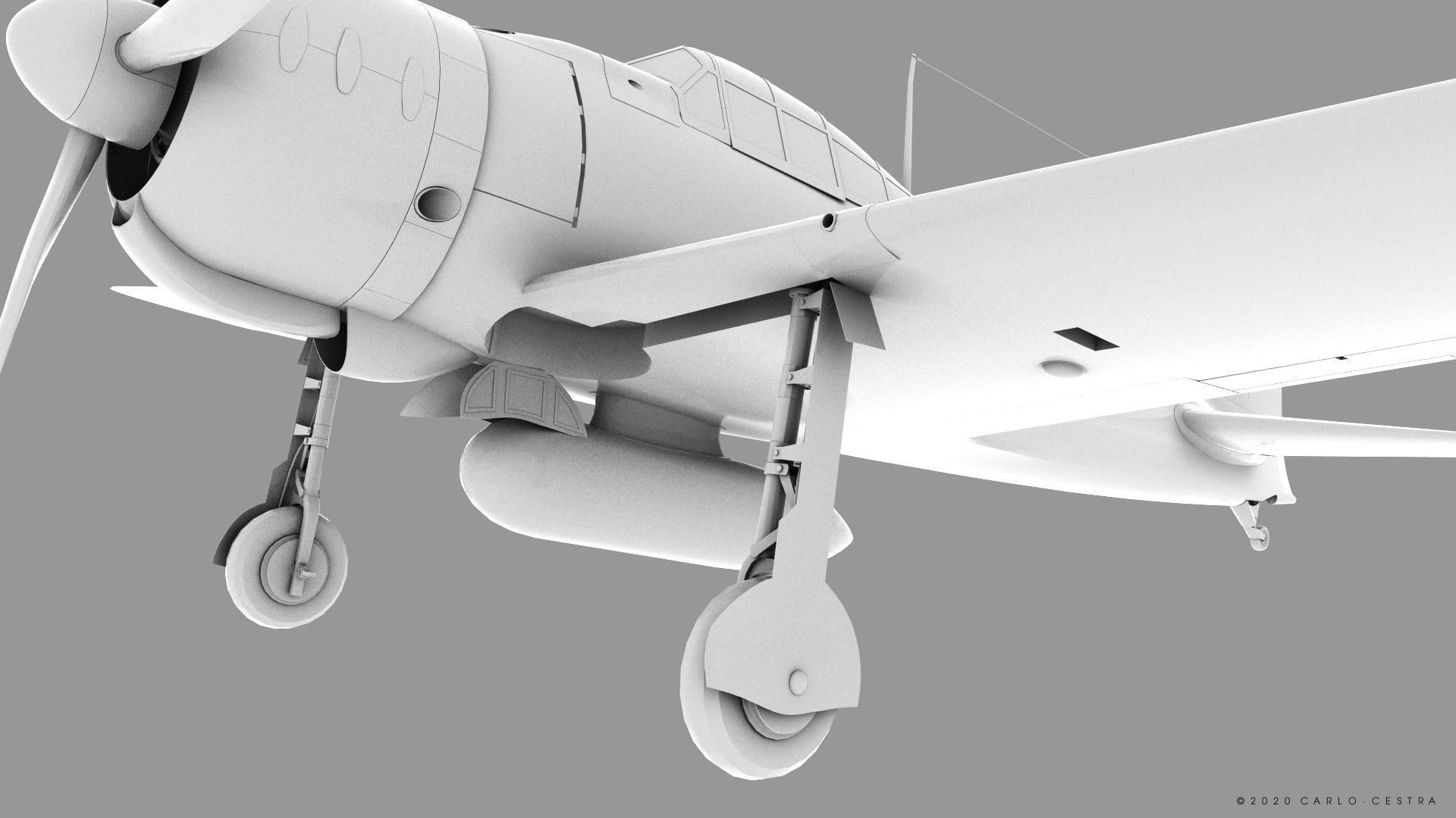 A6M2 Type0 Model11 Serial 3-112 - Rigged Low-poly 3D model_26