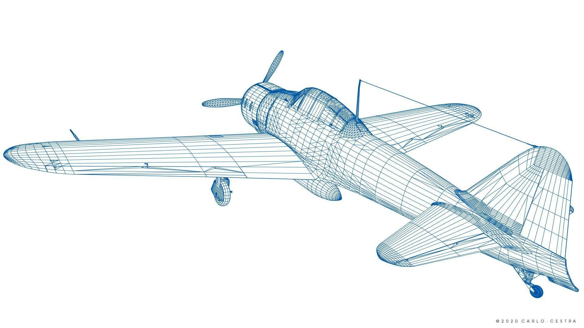 A6M2 Type0 Model11 Serial 3-112 - Rigged Low-poly 3D model_45