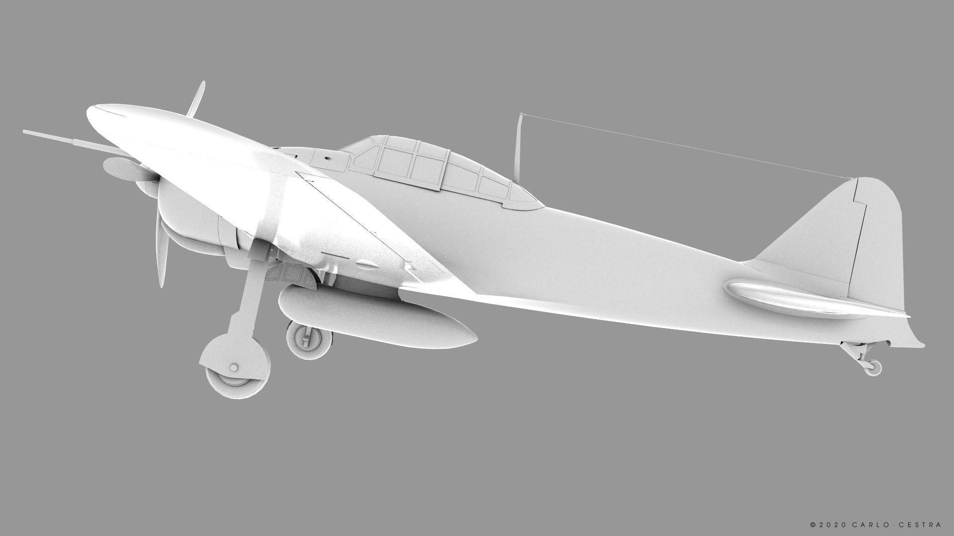 A6M2 Type0 Model11 Serial 3-112 - Rigged Low-poly 3D model_31