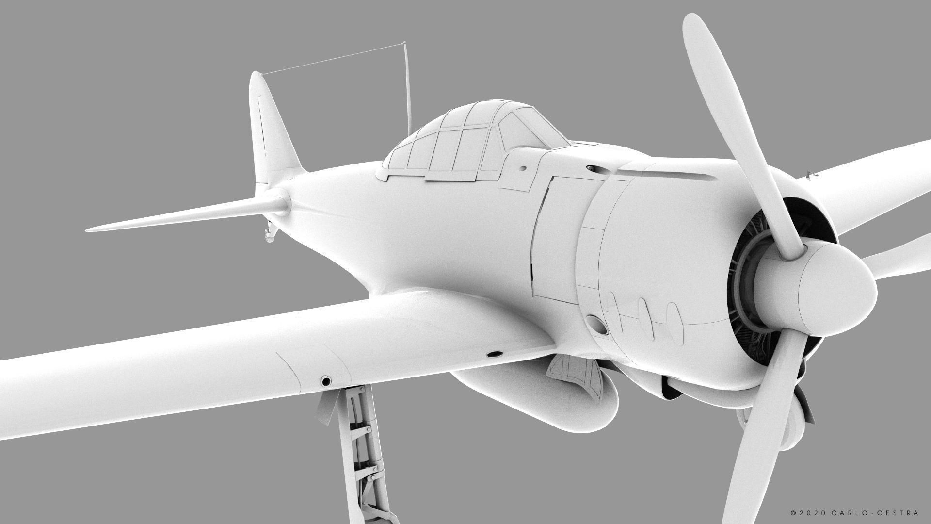 A6M2 Type0 Model11 Serial 3-112 - Rigged Low-poly 3D model_23