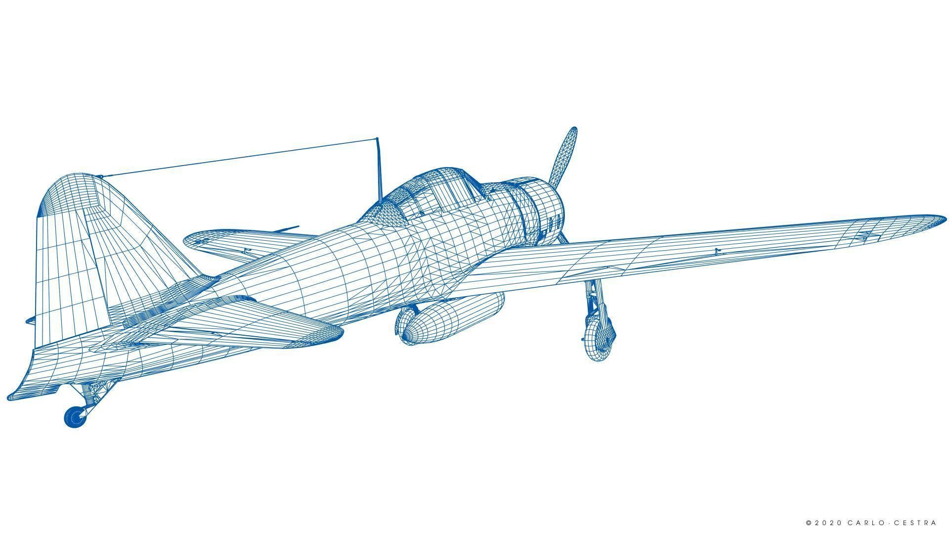 A6M2 Type0 Model11 Serial 3-112 - Rigged Low-poly 3D model_38