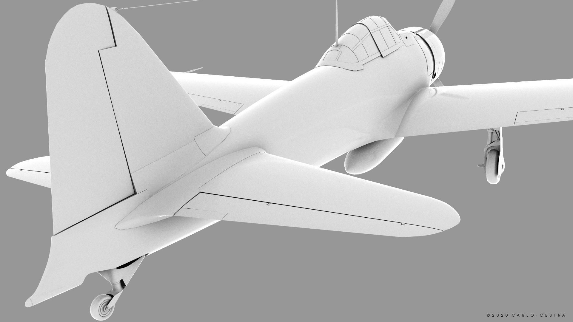A6M2 Type0 Model11 Serial 3-112 - Rigged Low-poly 3D model_27