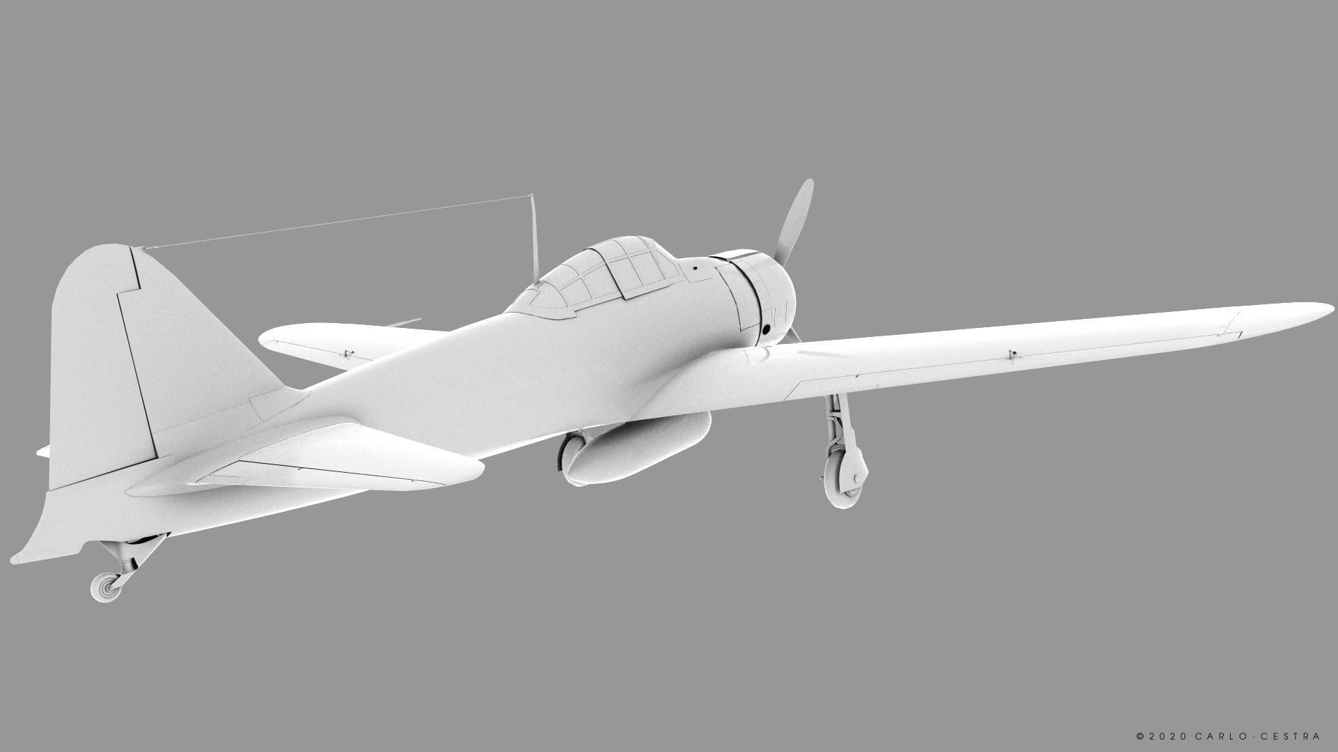 A6M2 Type0 Model11 Serial 3-112 - Rigged Low-poly 3D model_20