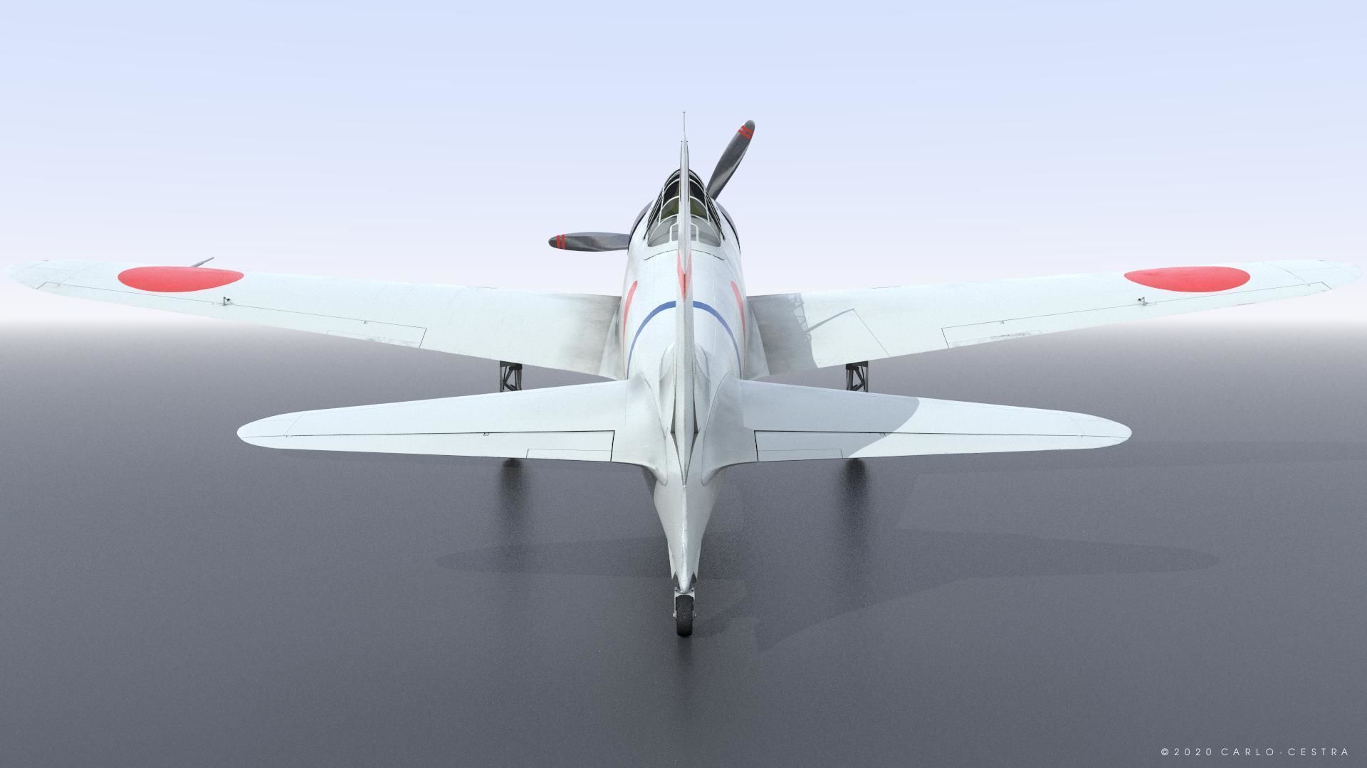 A6M2 Type0 Model11 Serial 3-112 - Rigged Low-poly 3D model_12