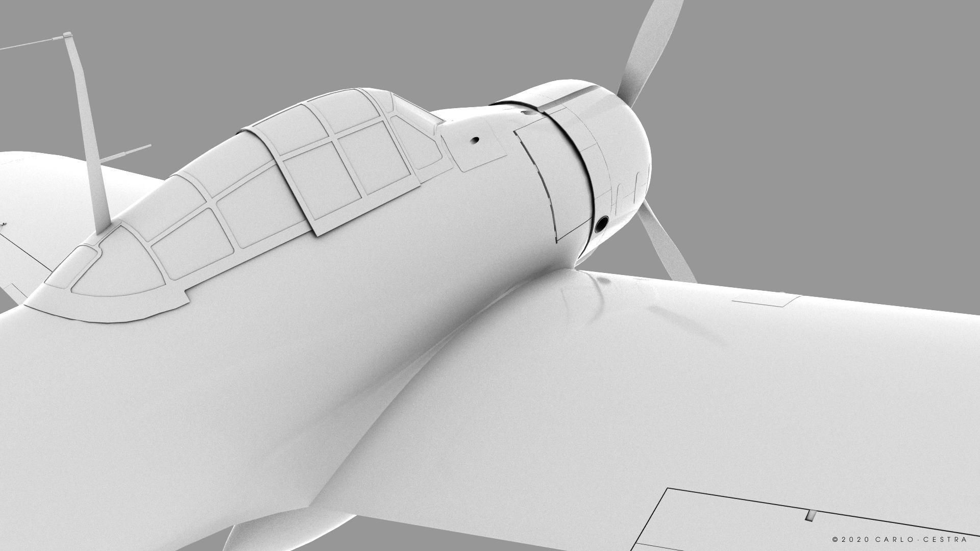 A6M2 Type0 Model11 Serial 3-112 - Rigged Low-poly 3D model_24