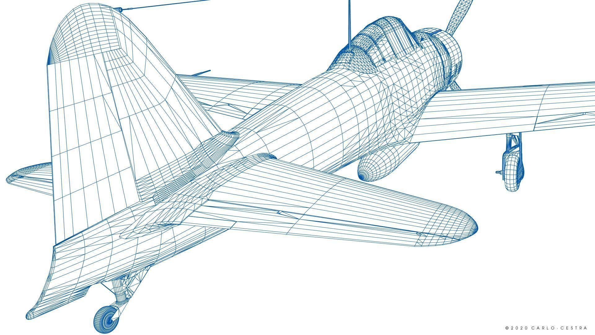 A6M2 Type0 Model11 Serial 3-112 - Rigged Low-poly 3D model_52