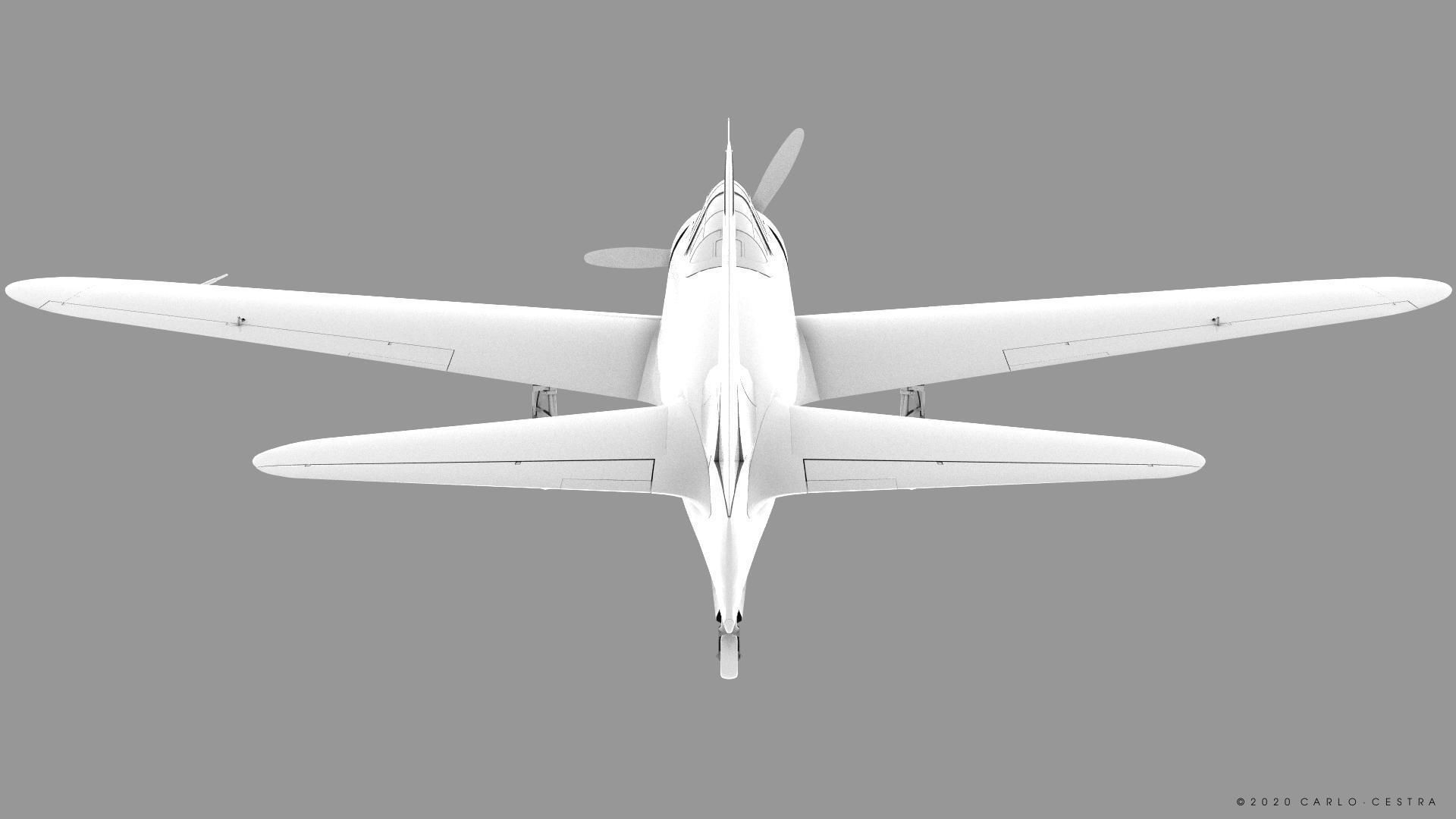 A6M2 Type0 Model11 Serial 3-112 - Rigged Low-poly 3D model_29