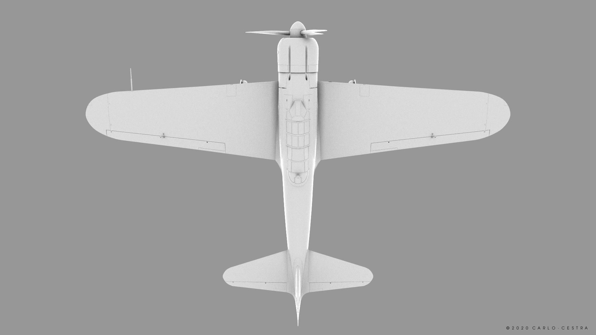 A6M2 Type0 Model11 Serial 3-112 - Rigged Low-poly 3D model_33